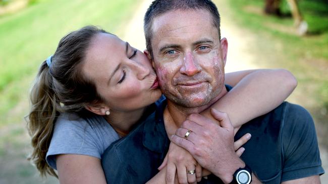 Hero fireman Andrew Wood and wife Tahnee.