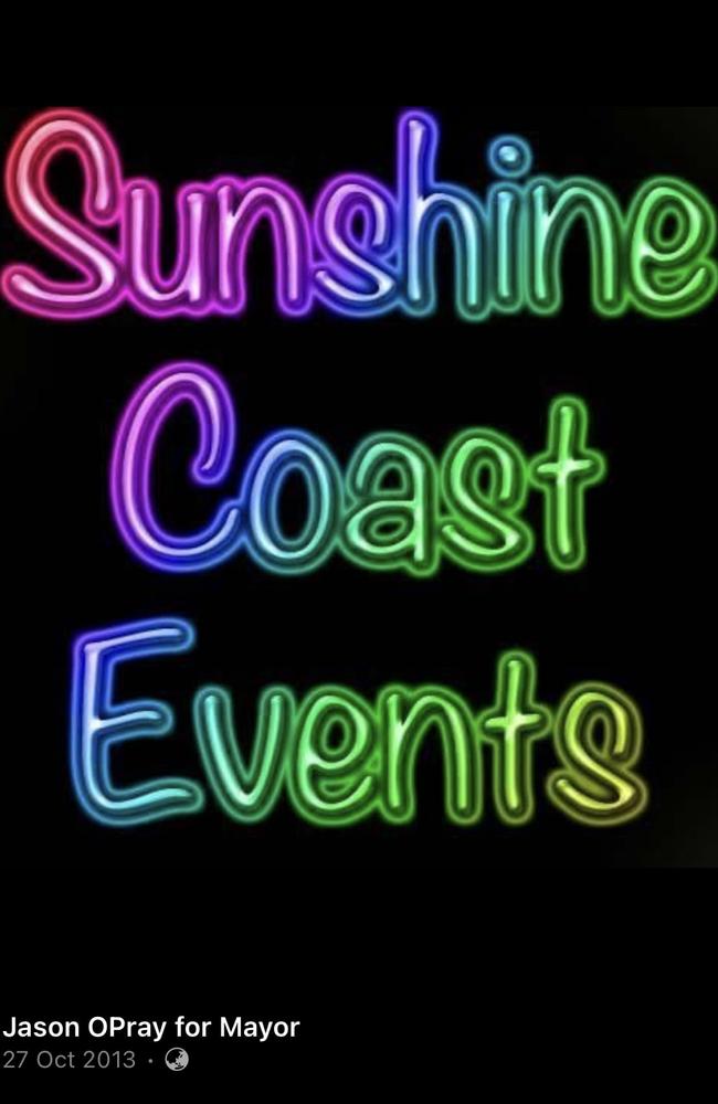 A previous profile picture for the Sunshine Coast Events Facebook page. The name of the page had since been changed to Jason O’Pray for Mayor, before it was deleted.