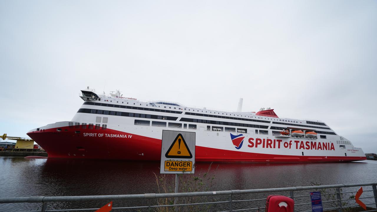 The Spirit of Tasmania IV ferry docked at Leith in Edinburgh. The newly-constructed Australian ferry was set to be moved from Edinburgh to the other side of the world after leasing negotiations broke down. The ship has been docked in Leith due to issues with existing infrastructure in the Tasmanian city of Devonport. Picture date: Thursday April 3, 2025. (Photo by Andrew Milligan/PA Images via Getty Images)