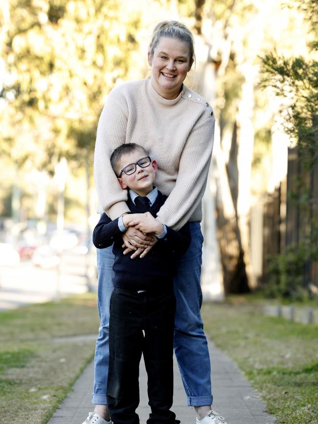 Oliver Visser now attends Rouse Hill Anglican College and mum Naomi says she's "eternally grateful" she made the decision to hold him back. Picture: Jonathan Ng