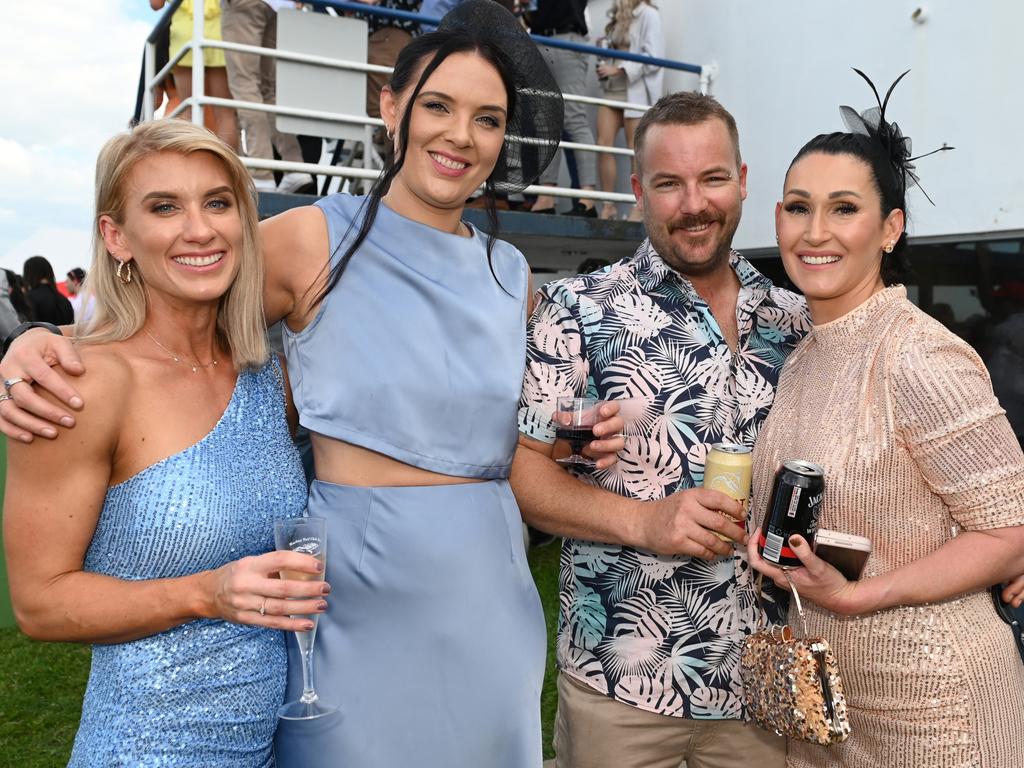 Deena Lindner, Diana Heel, Jason Webb and Olivia Webb at 2023 Ladbrokes Mackay Cup Mackay Turf Club Saturday 22 July 2023 Picture: Michaela Harlow