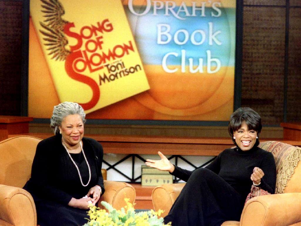 Oprah Winfrey with Nobel prize-winning author Toni Morrison. Picture: Supplied