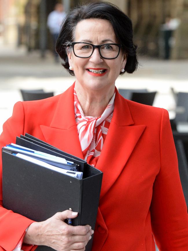 Vickie Chapman arrives at the State Administration Centre on Monday. Picture: Brenton Edwards