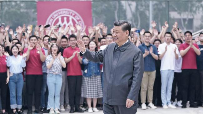 Xi Jinping at Renmin University. Picture: Xinhua