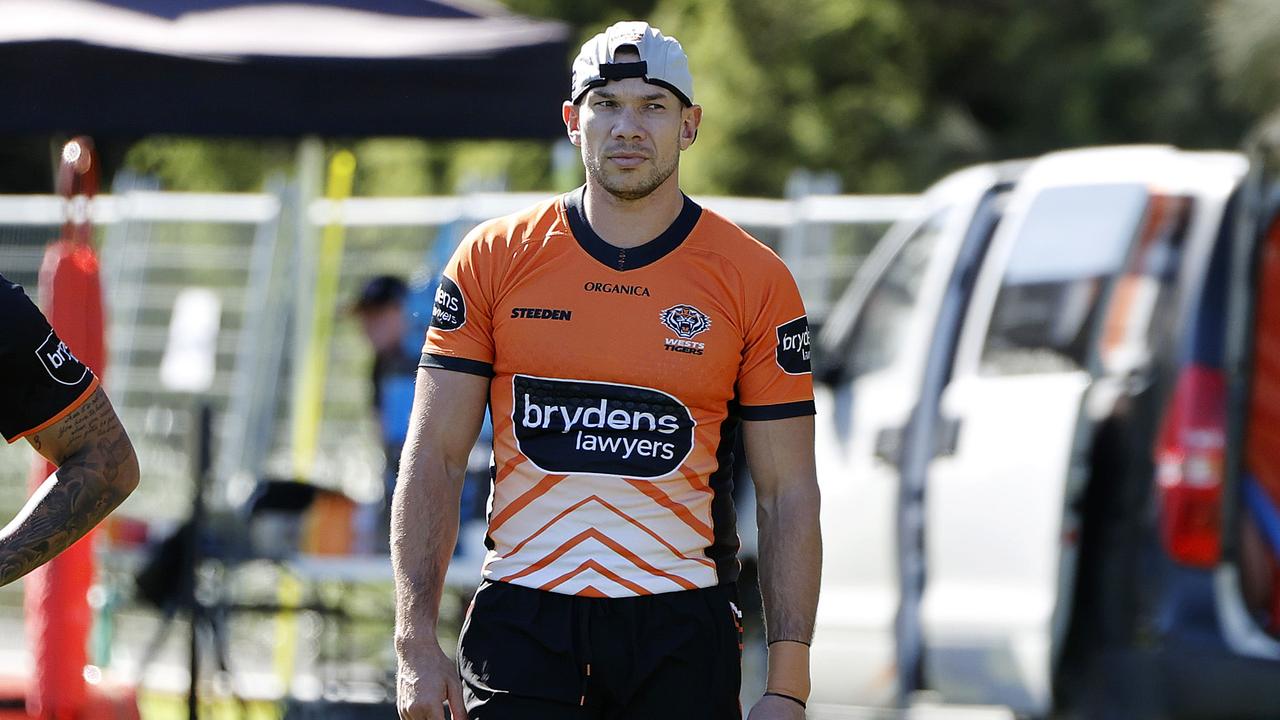 After training was cancelled following the departure of Trent Barrett, Brent Naden was unable to farewell teammates in person before a whirlwind move to the Wests Tigers. Picture: Tim Hunter.