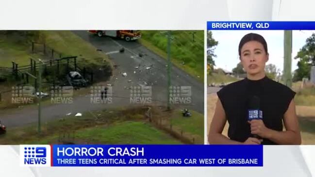 Three teens critical after crash in stolen car at Brightview, Lockyer Valley