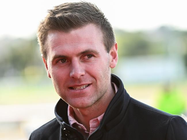 MELBOURNE, AUSTRALIA - JULY 29: Trainer Clayton Douglas after Title Fighter won Race 1, the Ladbroke It Handicap during Melbourne Racing at Moonee Valley Racecourse on July 29, 2023 in Melbourne, Australia. (Photo by Vince Caligiuri/Getty Images)