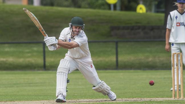 Graeme Rummans splashes out with a cover drive for Caulfield last season.