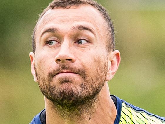 The Australian rugby union team train at the University of Bath, England, as part of their preparation for the 2015 Rugby World Cup. Quade Cooper.