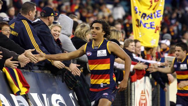 Tony Armstrong after the Adelaide Crows vs Melbourne match at AAMI Stadium.