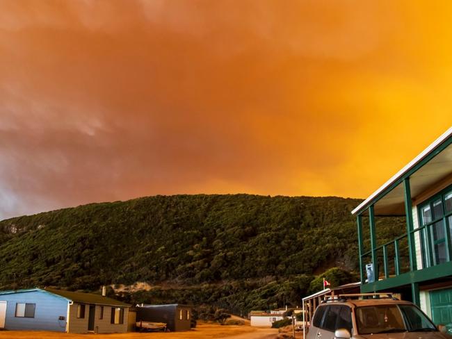 Stunning photos of bushfires hitting Tasmania's west coast were released onto the Remine (Trial Harbour( Facebook page on February 14, 2025. Picture: Supplied