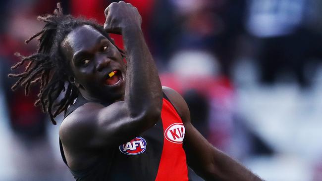 Anthony McDonald-Tipungwuti celebrates his match-winning goal. Picture: Michael Klein