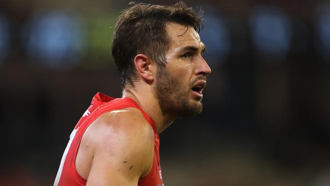 Josh Kennedy was below his usual output, like most of his Swans teammates. Picture: Phil Hillyard