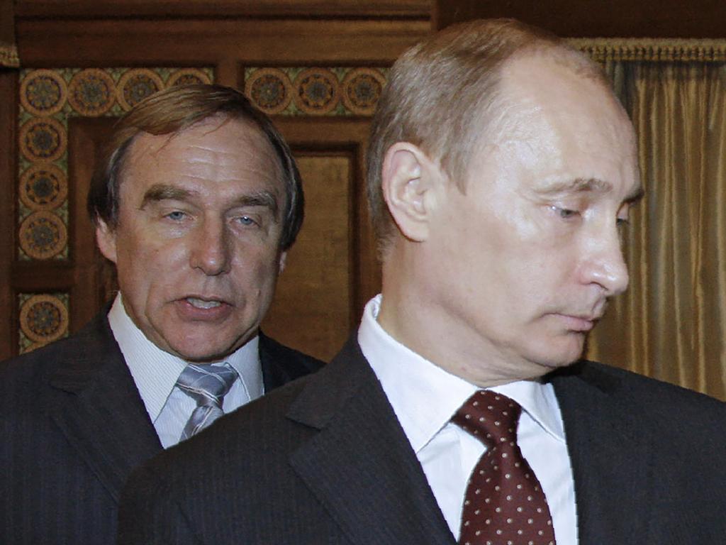 Russia's President Vladimir Putin and cellist Sergei Roldugin. Picture: AFP