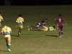 Yarrabah's Thauki Satrick's hit on Mareeba's Noah Blooranta in the FNQRL.