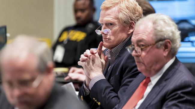Alex Murdaugh, centre, blamed his addiction to opioids for clouding his thinking. Picture: Jeff Blake/The State/AP/The Times