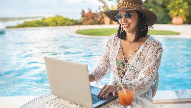 Intrepid Aussies are taking advantage of a working from home perk and heading off on a secret  midweek hush trip without telling the boss where they are.,