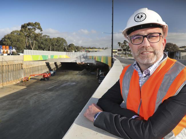 Jeremy Conway, CEO of Infrastructure SA, near the South Road project at Darlington. 5 September,2019. Picture Dean Martin