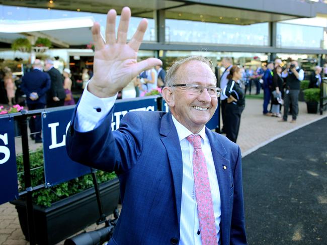 Trainer Ron Quinton celebrates his third success in the Rosehill Gardens. Picture: Getty Images)