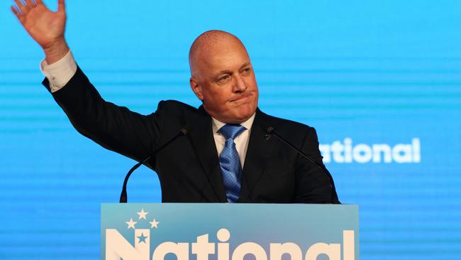 National leader Christopher Luxon claims victory in the NZ election. Picture: Getty Images.