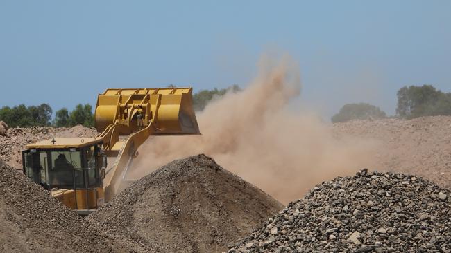 Construction and demolition waste being processed at 542 Waterloo Corner Road, Burton in January, 2022. Supplied. Picture: EPA