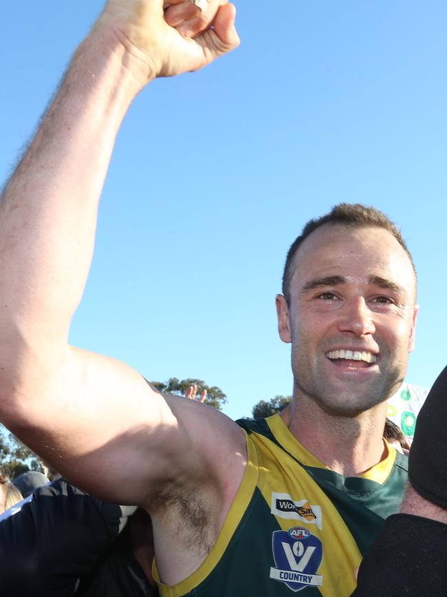 Trent West after Leopold’s 2023 premiership win. Picture: Mark Wilson