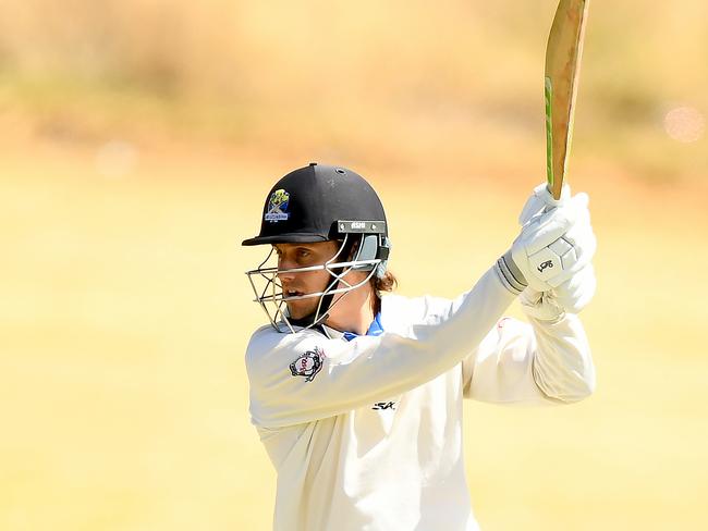 Jevon Kett of St BernardÃs OC bats during the Victorian Sub-District Cricket Association match between St Bernard's OC and Preston at St Bernard's College, on February 24, 2024, in Melbourne, Australia. (Photo by Josh Chadwick)