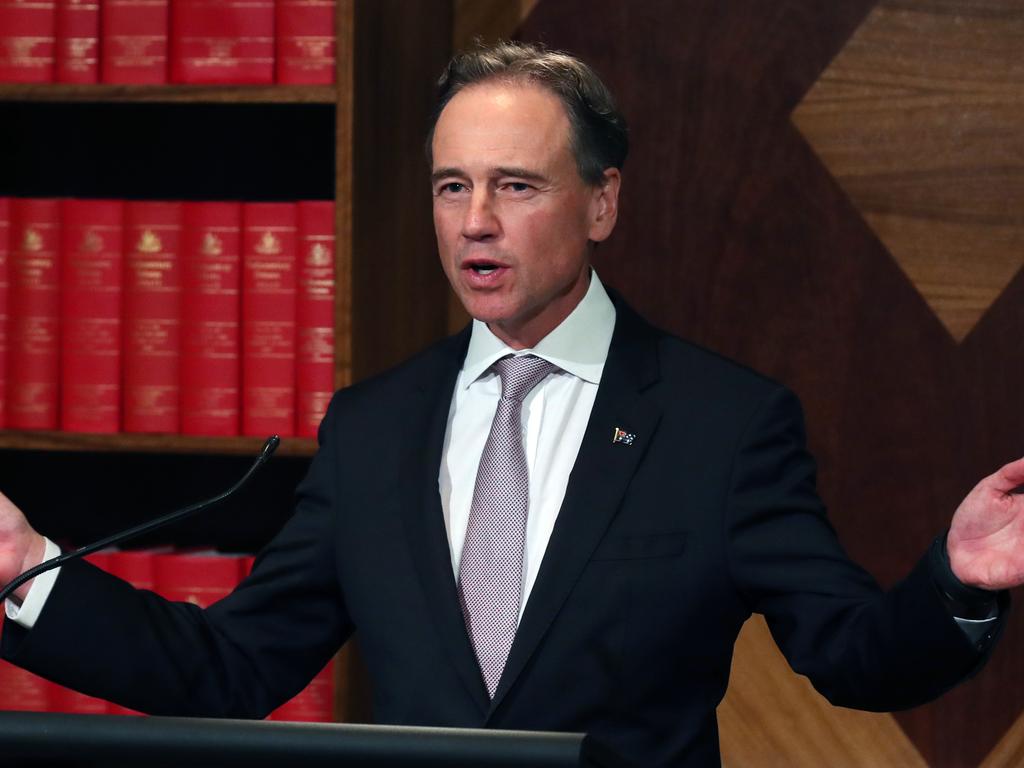 Greg Hunt says surplus AstraZeneca doses could go to the Pacific. Picture: NCA NewsWire / David Crosling