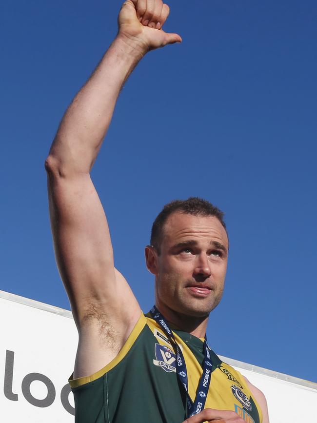 Trent West on the dais. Picture: Mark Wilson