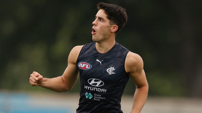 Carlton fans would have liked what they saw from new recruit Adam Cerra. Picture: Michael Willson/AFL Photos via Getty Images