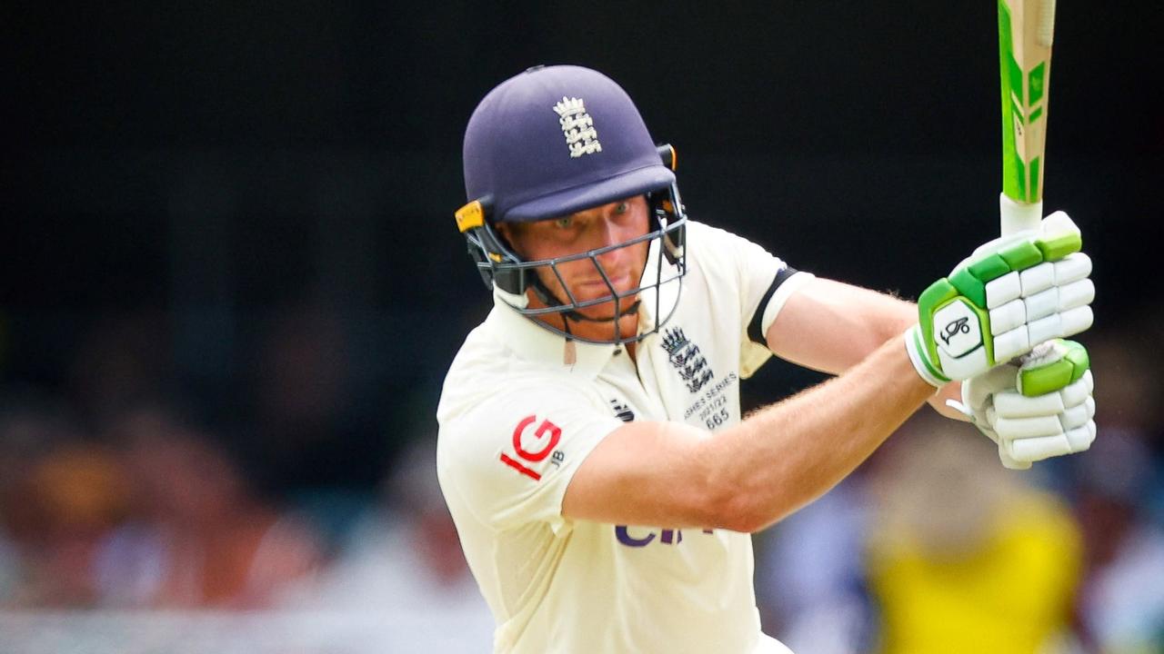 England's Jos Buttler cuts a ball off Australia's bowler Mitchell Starc for four. Photo by Patrick HAMILTON / AFP