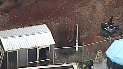 Aerials of the Eden Park Court home being excavated in hunt for Novy Chardon.