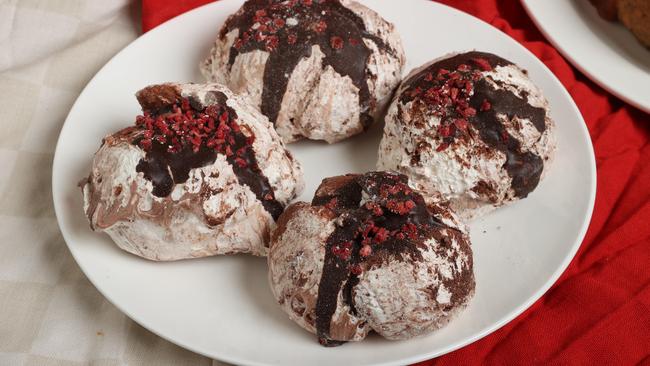 Woolworths Gold Chocolate &amp; Raspberry Meringues. Picture: Liam Kidston