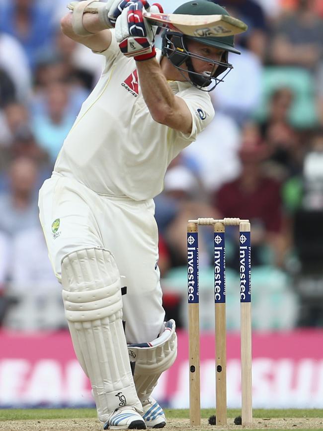 Rogers got to grips with the swinging Dukes ball.