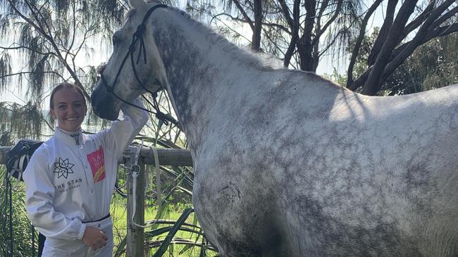 Madeleine Wishart rode in the Magic Millions beach races just weeks after losing her best mate Chris Caserta. Picture: Melanie Whiting