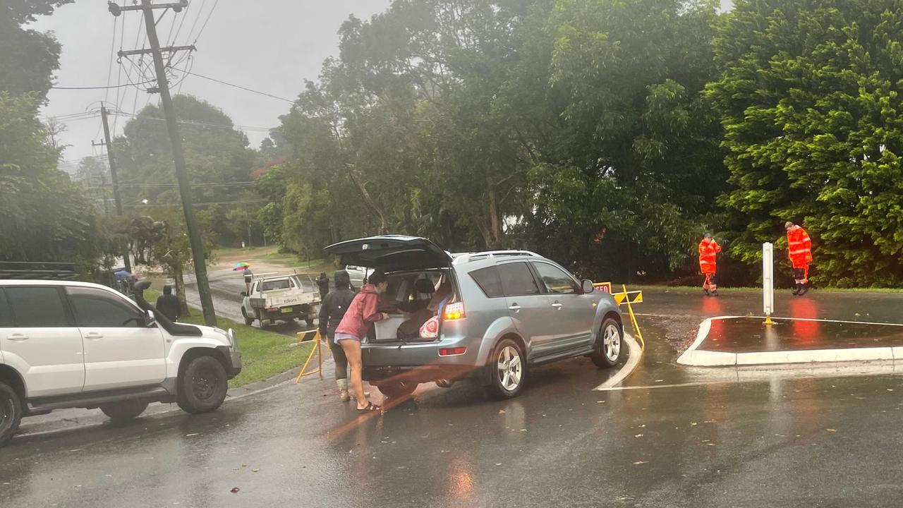 Flooding up near the Providore store in north Bellingen is the highest many locals have ever seen it.