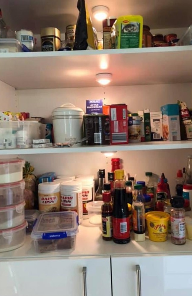 A woman uploaded this snap to a Aldi Facebook group showing off the lights she bought for her pantry. Picture: Facebook/AldiMums