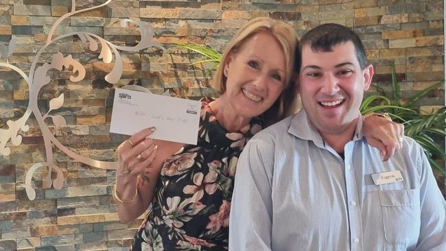 (L-R) Wendy Tasett and Eugene Debrincat at the Baulkham Hills Sports Club celebrating the Melbourne Cup.