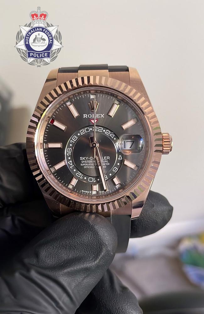 A Rolex seized from house in Glen Iris, as part of Operation Avarus-Nightwolf.