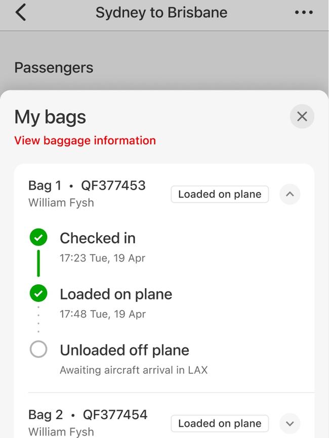 How the baggage tracking will work. Picture: Qantas.