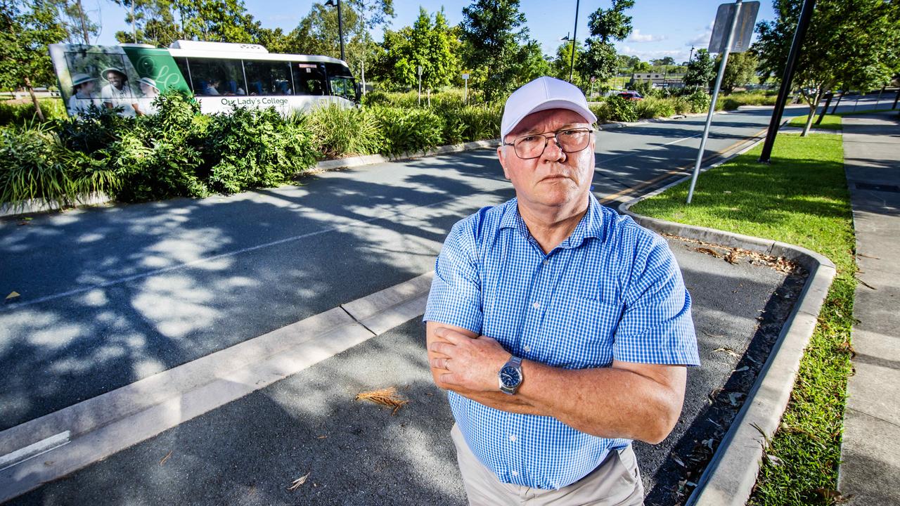 Tennyson Reach body corporate chair James Bottomley says the bus stop planned outside the unit complex is poorly thought out and will worsen street parking. Picture: Nigel Hallett