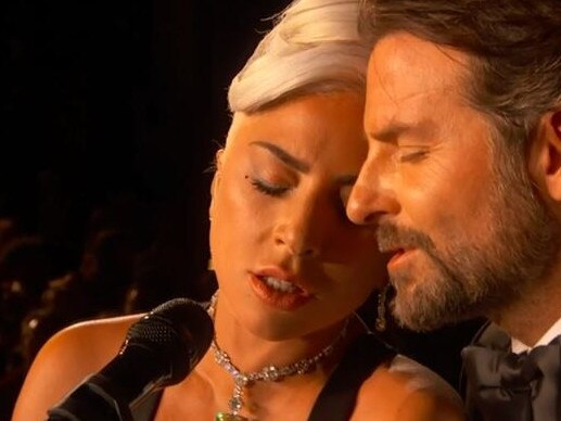 Lady Gaga and Bradley Cooper perform at the 2019 Oscars. Picture: Channel 9