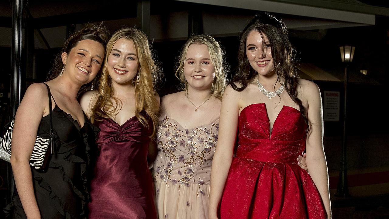 Formal for year 12 students from Emmanuel College.  Scarlett Harward,  Ella Kozik , Abbey Ziman, Lauren Clune . Picture:  Jerad Williams