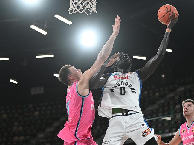 Yanni Wetzell v Jo Lual-Acuil is a match up of two of the league’s marquee big men. Picture: Getty Images