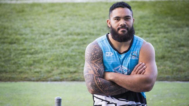 Sharks forward Siosifa Talakai has become a cult hero at Cronulla. Picture: Dylan Robinson