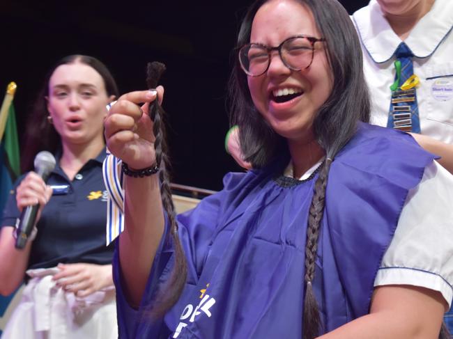 Year 12 students at Loreto College 'Rocked the Chop' for the Cancer Council's Ponytail Project.