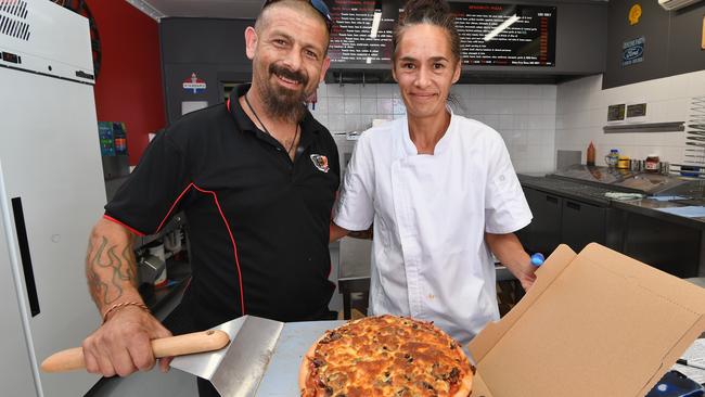 Crazy Joe's Pizza owners Joseph Attard and Cheryl McLean, located on 427 the Esplanade, Torquay.