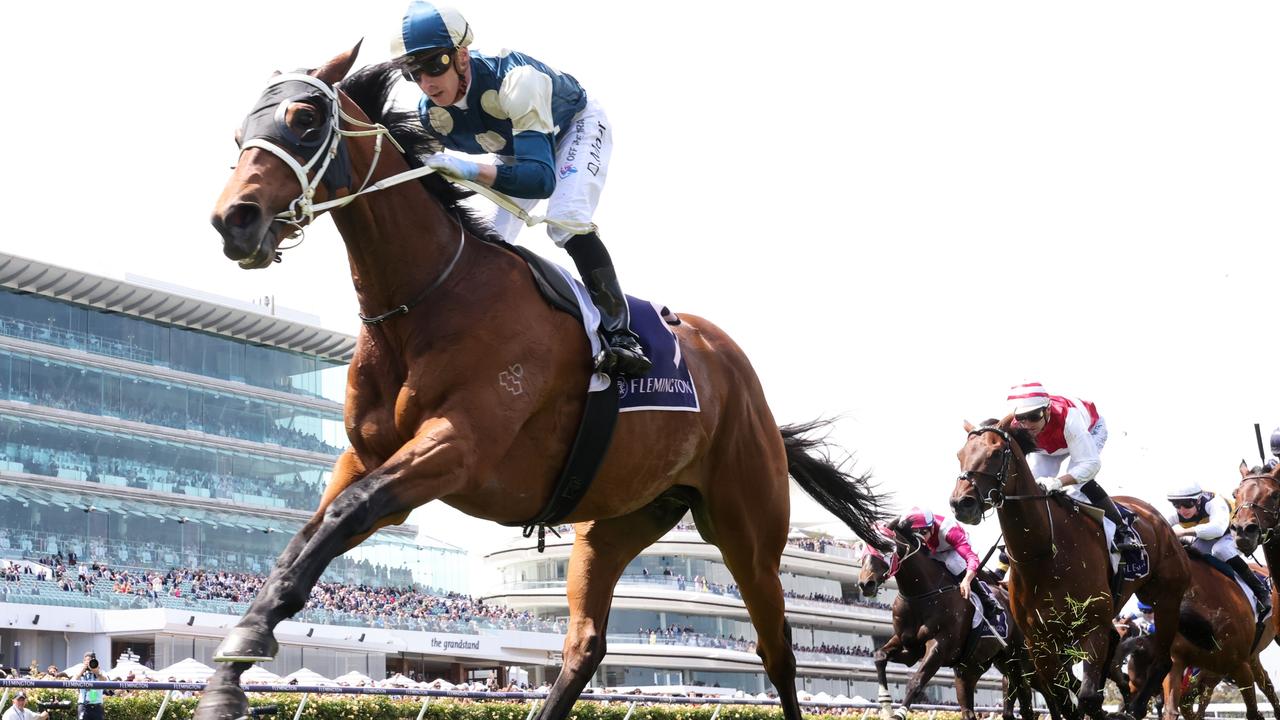 Muramasa ridden by Daniel Moor wins the Queen Elizabeth Stakes at Flemington Racecourse on November 11, 2023 in Flemington, Australia. (Photo by George Sal/Racing Photos via Getty Images)