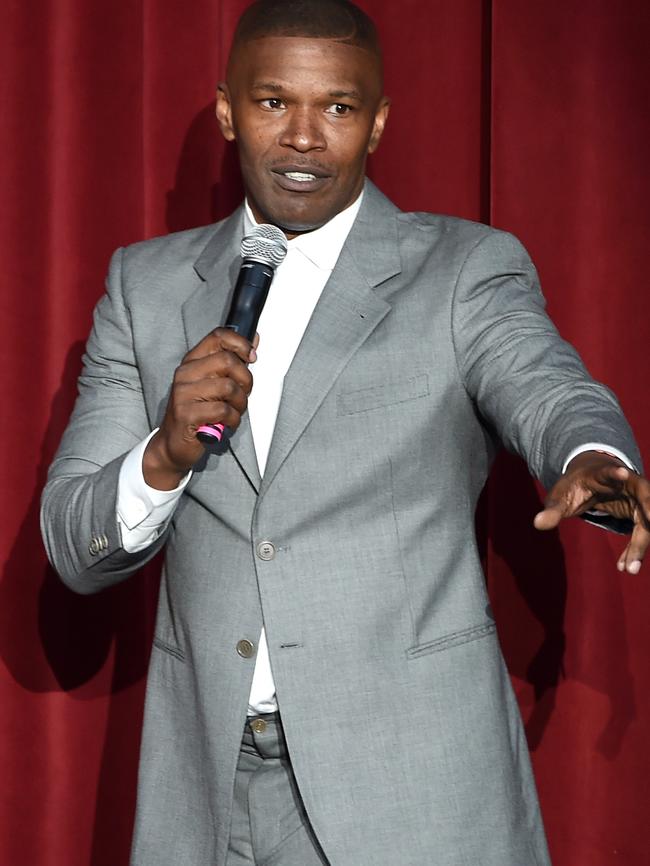 Jamie Foxx speaks onstage during the Hillary Clinton: She's With Us concert at The Greek Theatre in June.