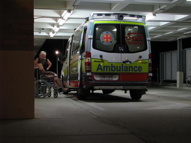 Ambulance brings patient to Mackay Base Hospital. Photo: Kate Bbastable